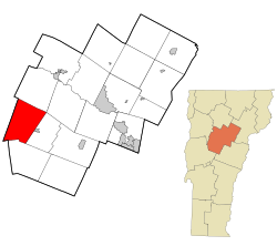 Washington County Vermont Incorporated and Unincorporated areas Fayston highlighted